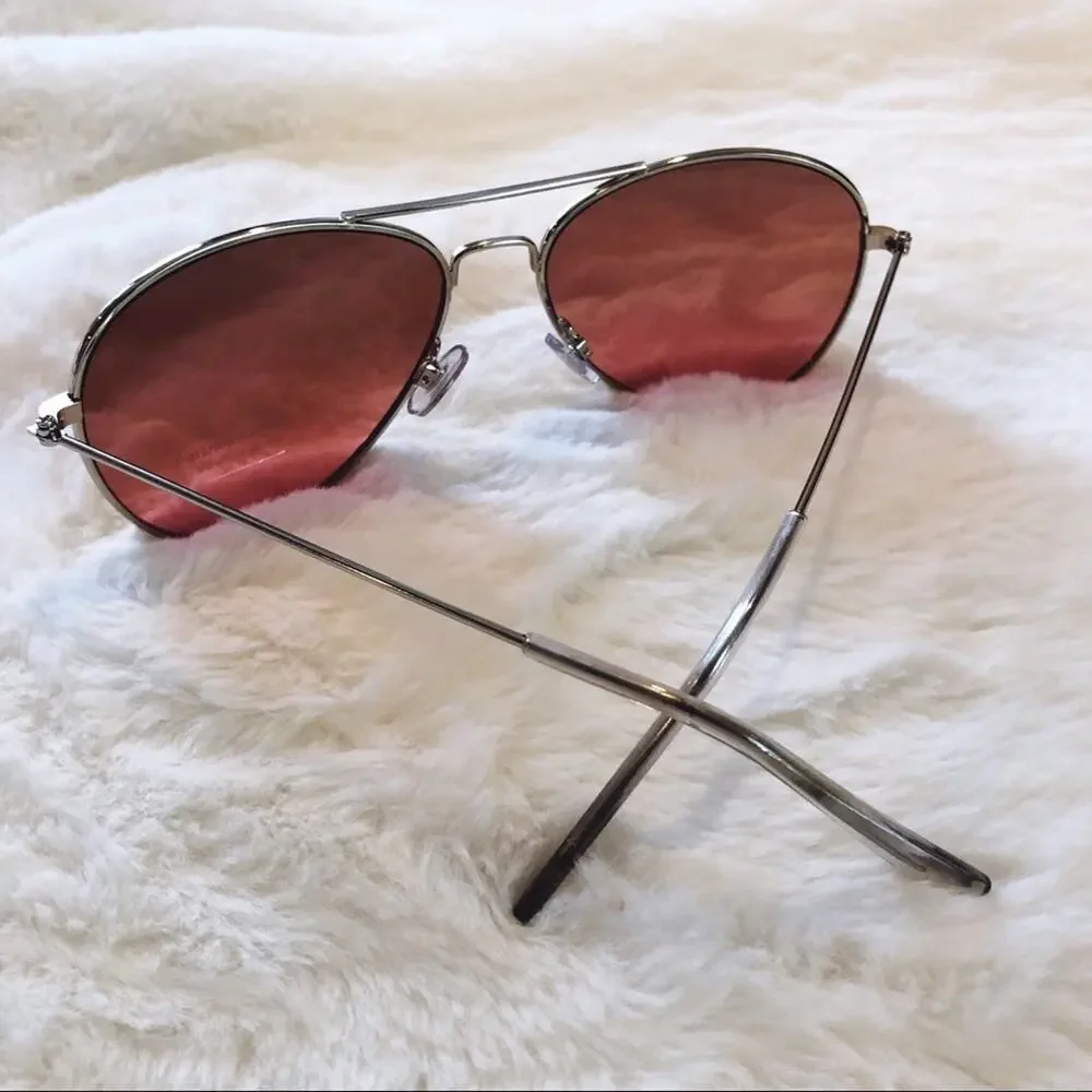 Rosalia Dark Pink Full Rim Aviator Sunglasses